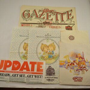 Disney World Newspapers, Bags, Precious Moments, 80s, 90s Vintage Ephemera